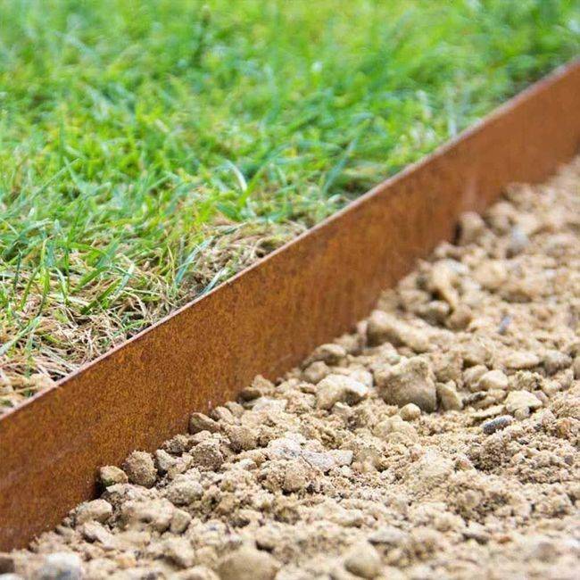 Garden Border Landscape Edging Coil With Stakes Feet Brown