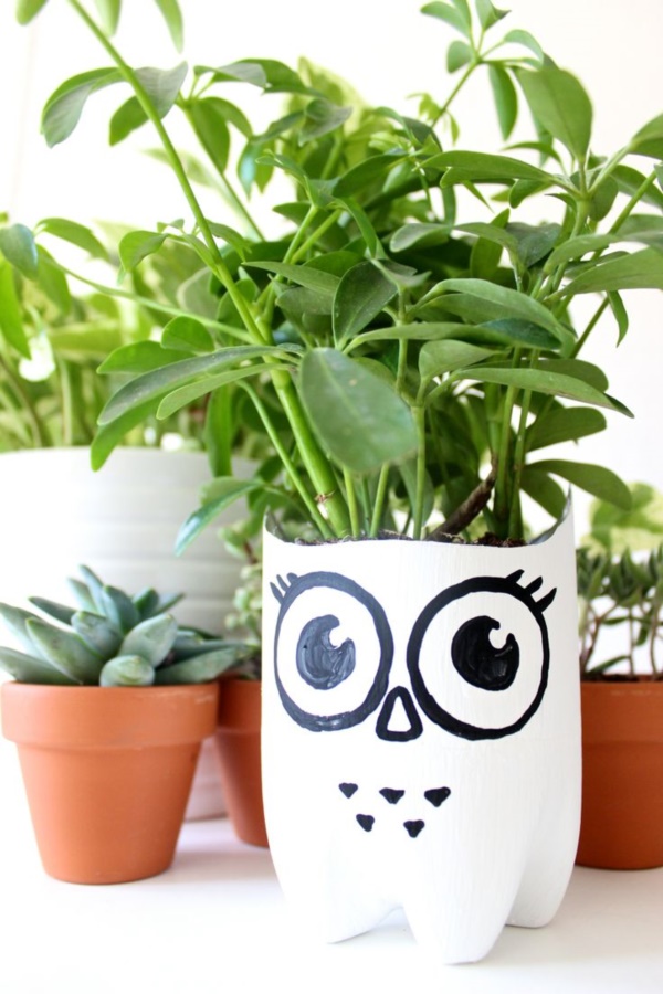 Diy Face Shaped Painted Plastic Bottle Planters Unique Balcony
