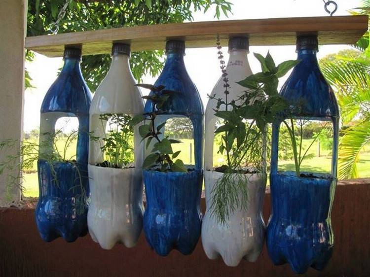 Creative Make Recycled Water Bottle Garden Art
