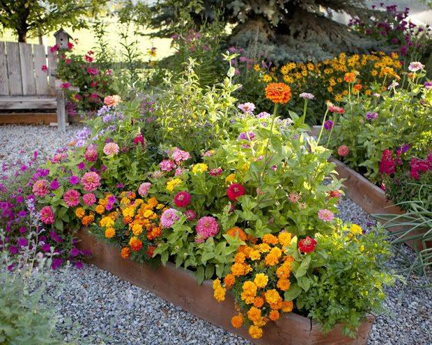Beautiful Raised Flower Bed Stone Border