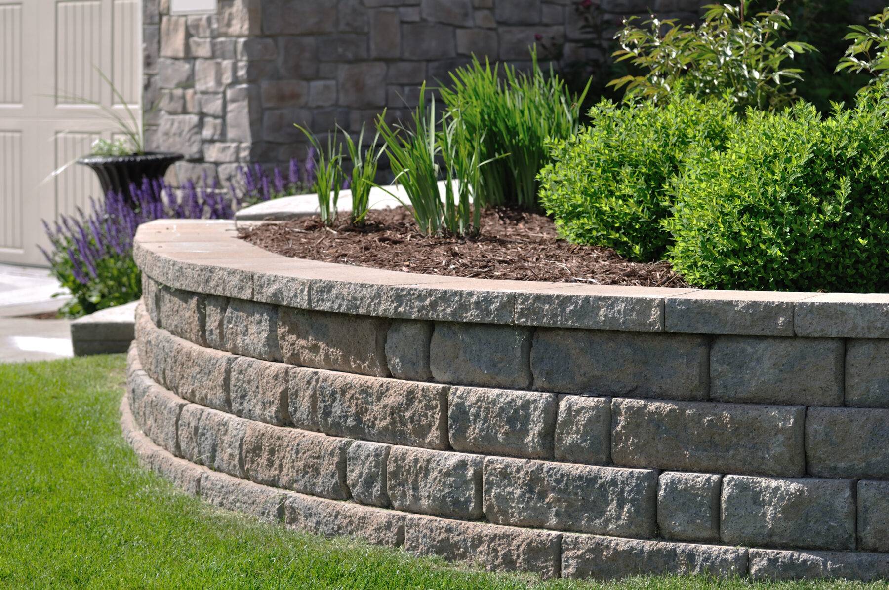 Lovely Stone Wall Border Landscape Edging Home