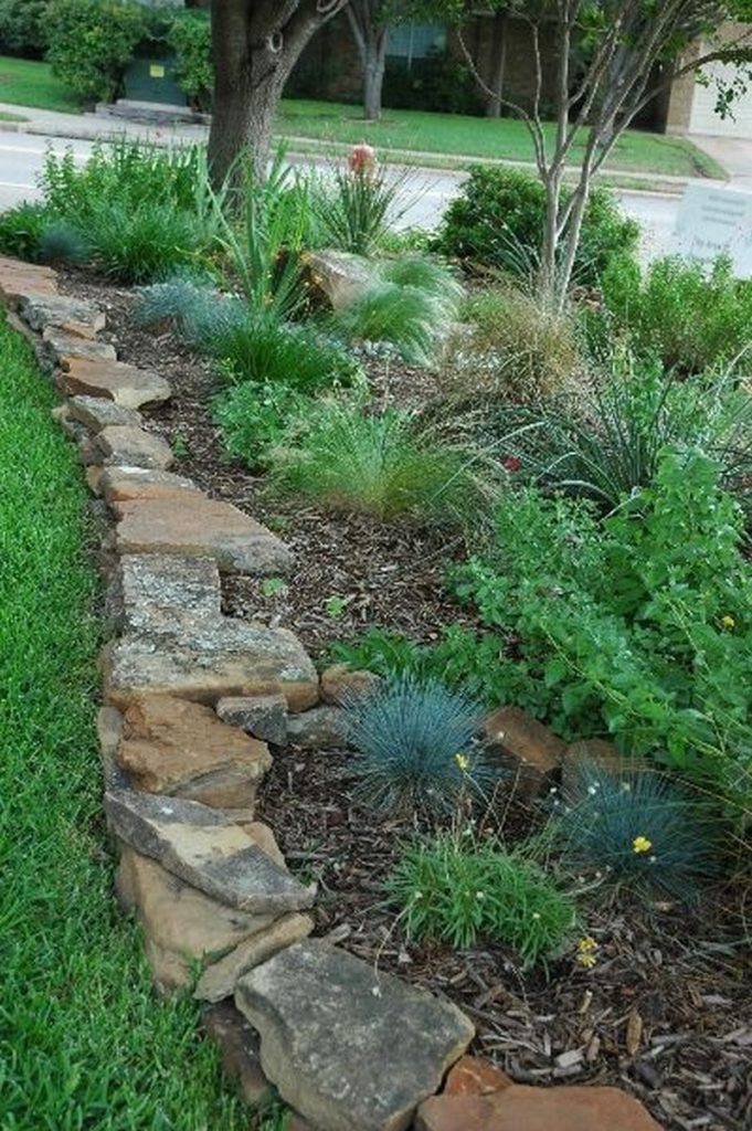 Gorgeous Stone Garden Edging Design Ideas