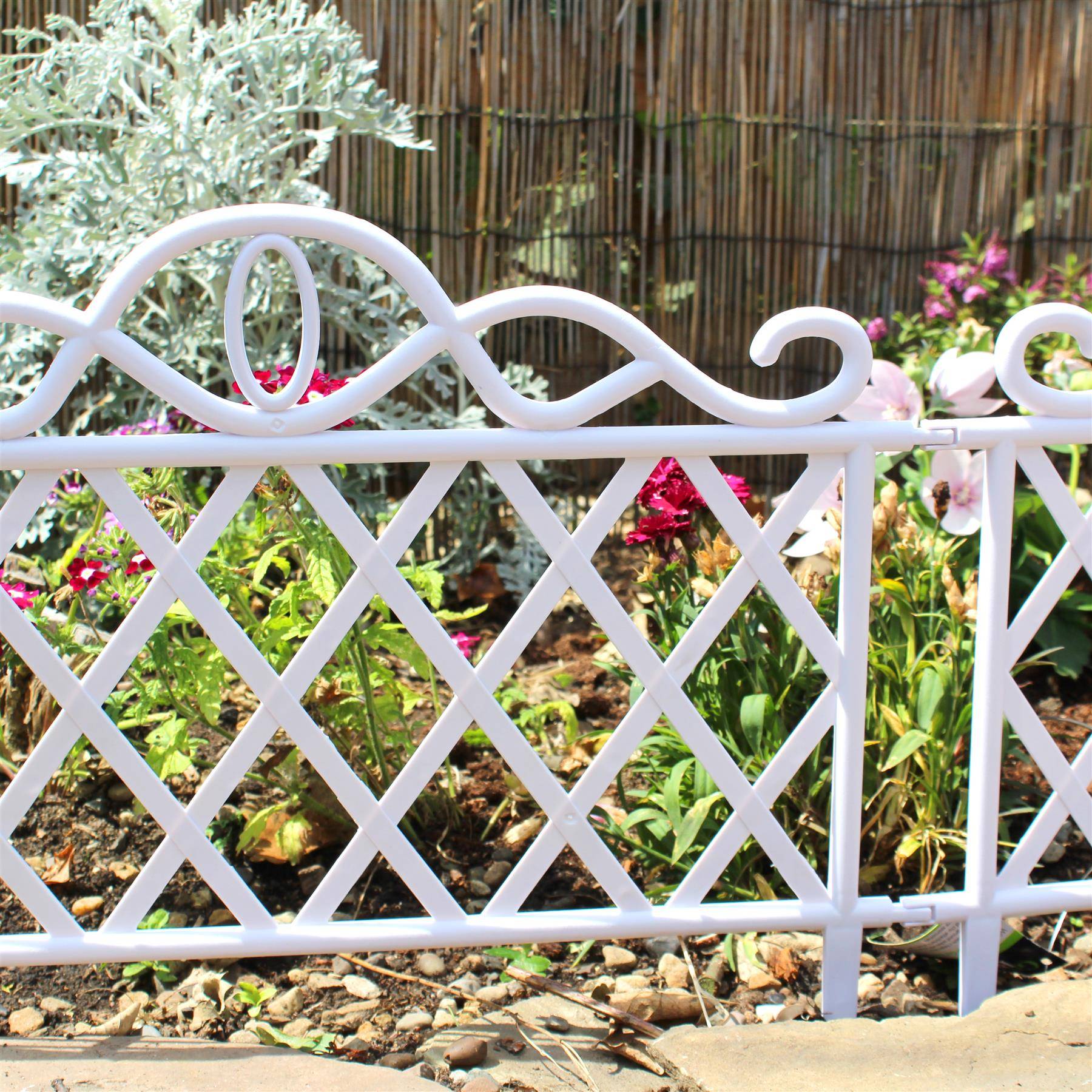 X Plastic Fence Panels Garden Lawn Edging Plant Border Landscape