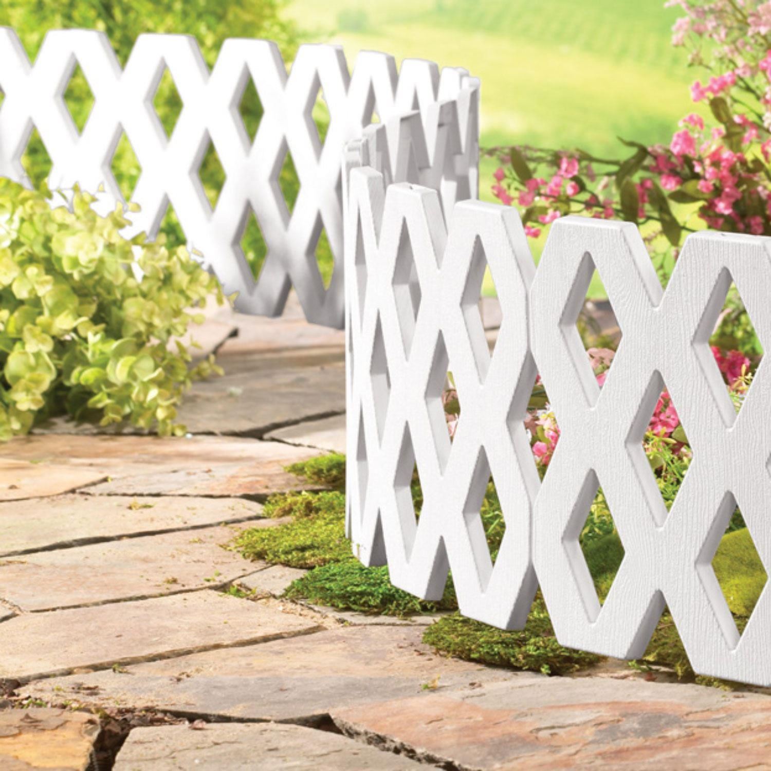 Pack Plastic Fence Panels Garden Lawn Edging Plant Border Landscape
