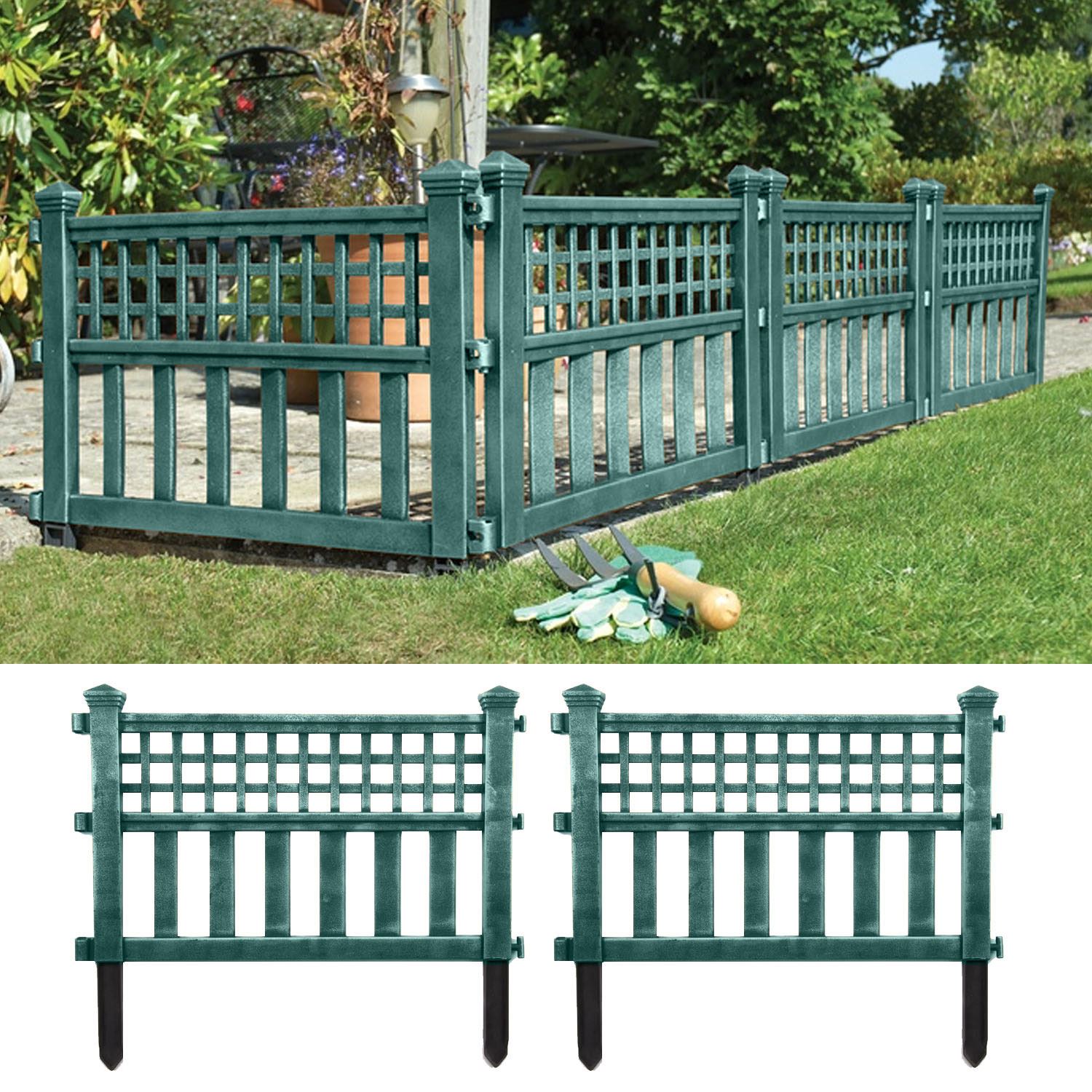 Garden Edge Fence White Plastic Border Decor Panels Pieces Landscape