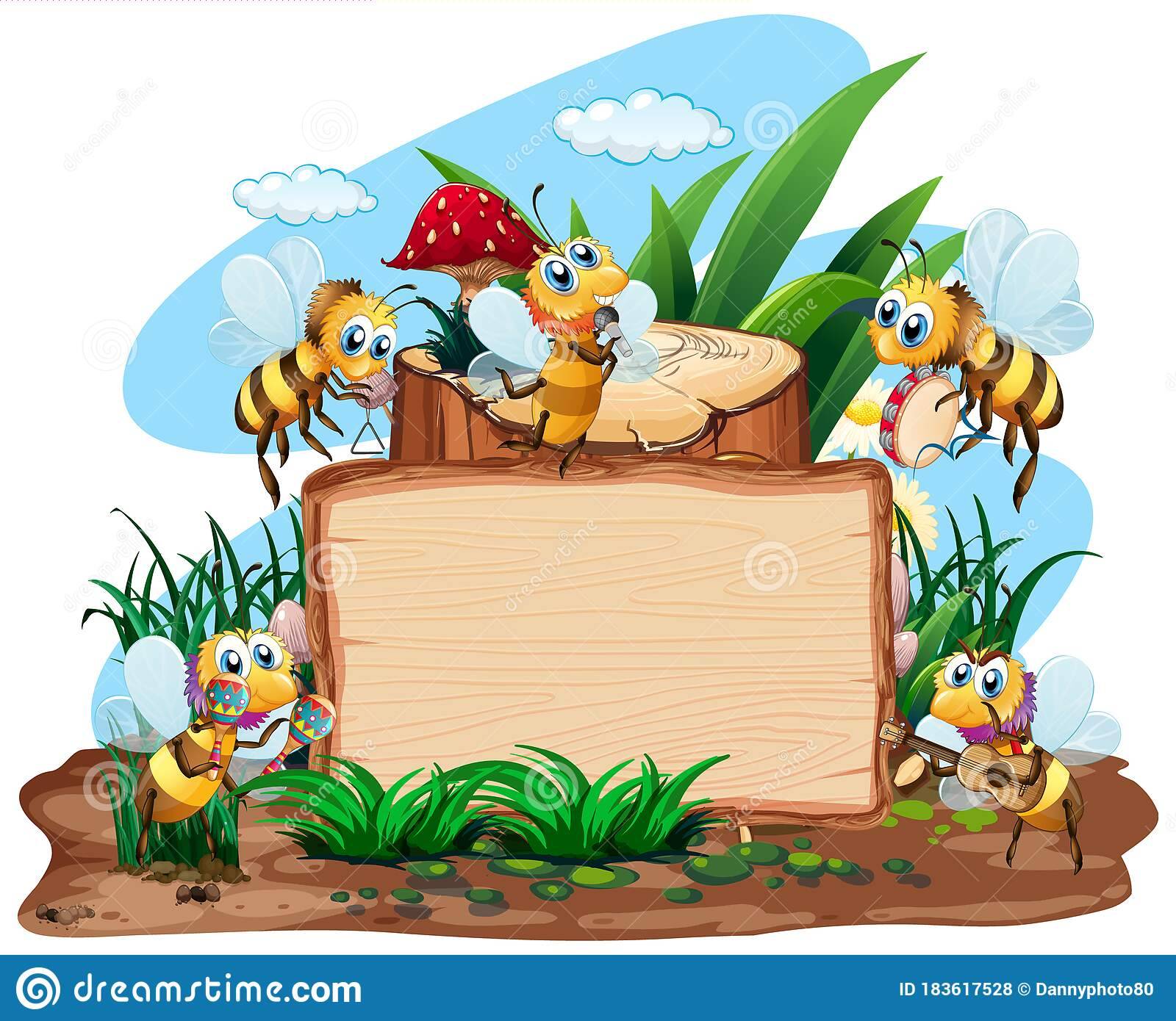 Cute Bird And Garden Clip Art