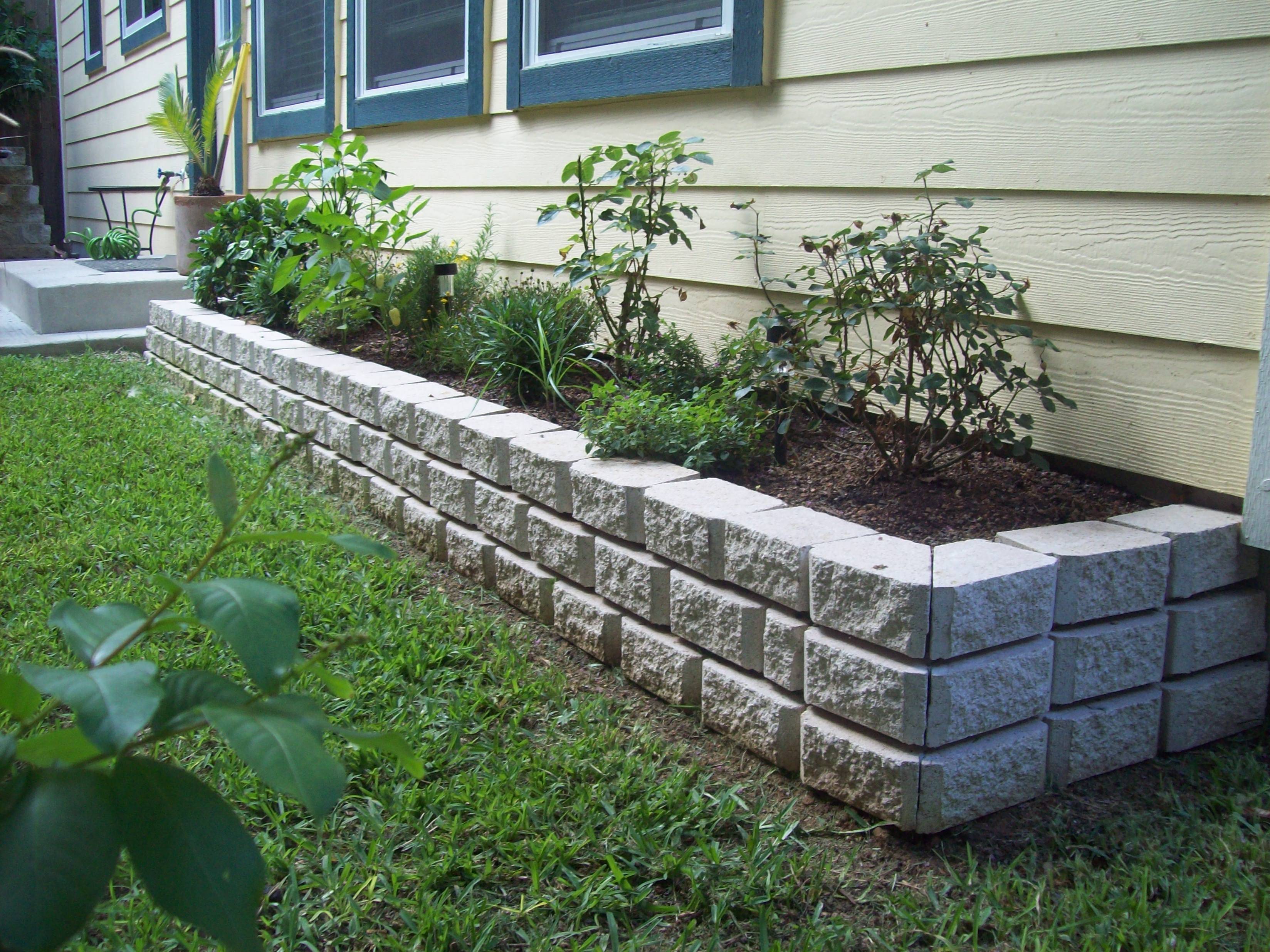 Beautiful Raised Flower Bed Stone Border