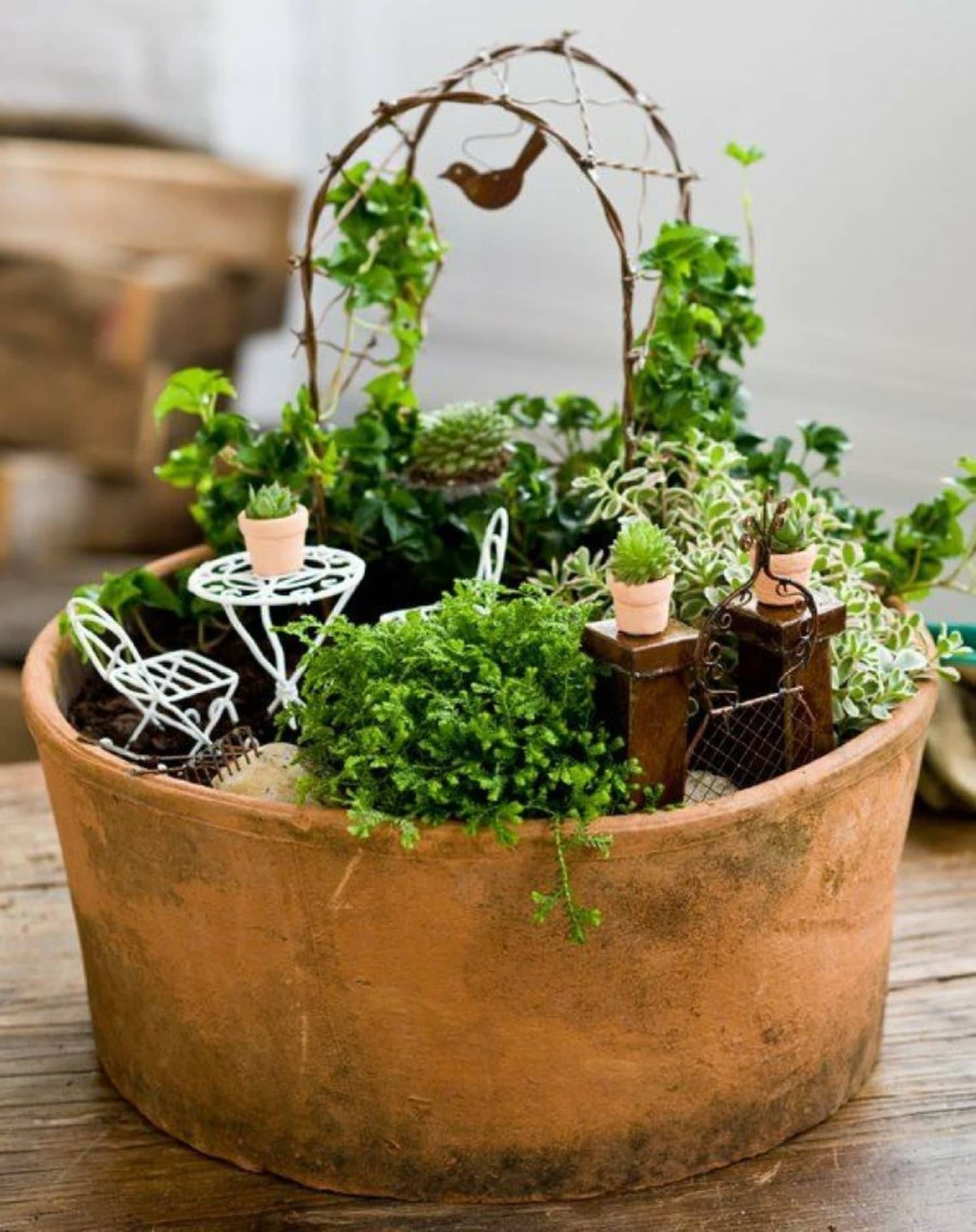 Unique Outdoor Fairy Garden Container Ideas