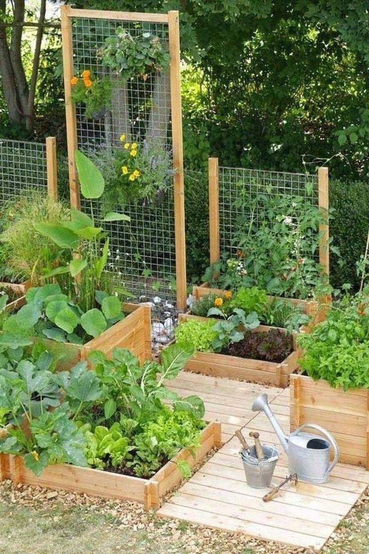 Modern Vegetable Garden Created Raised Beds Brick Gravel Walkways