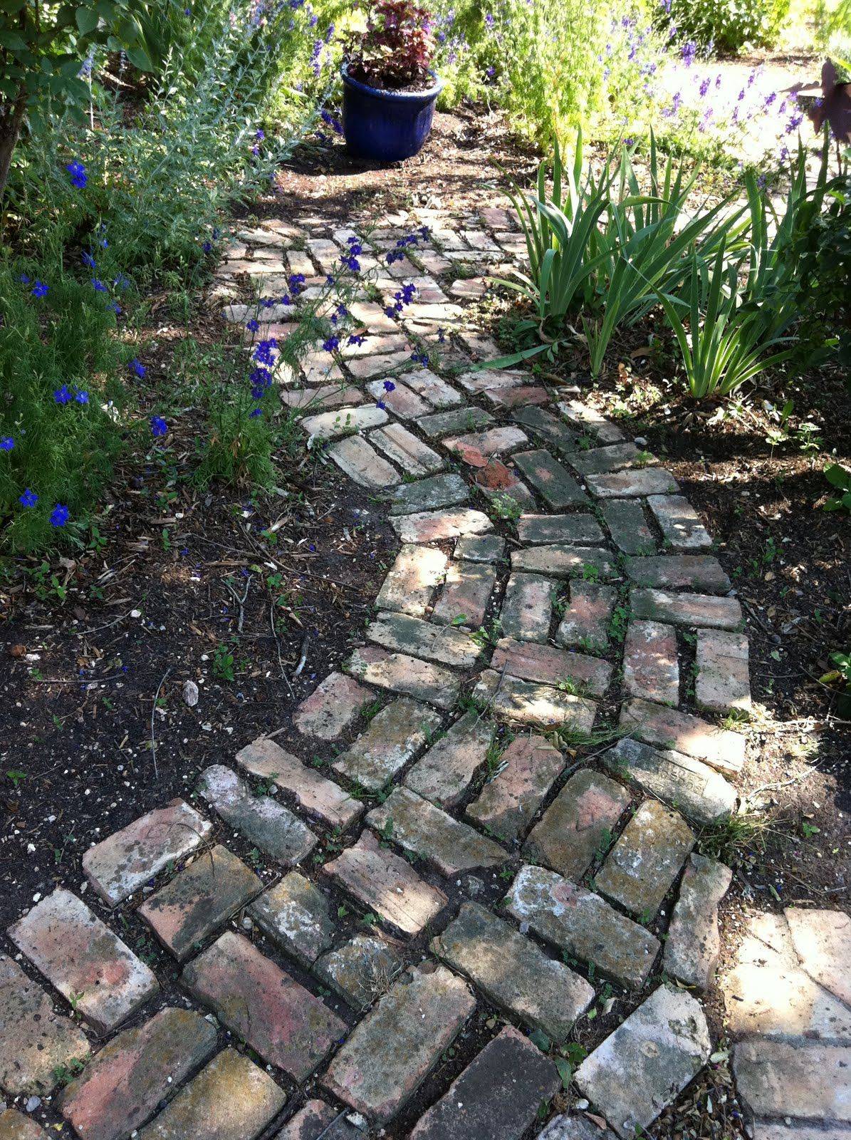 Brick Paving Cottage Path Roses Shrubs