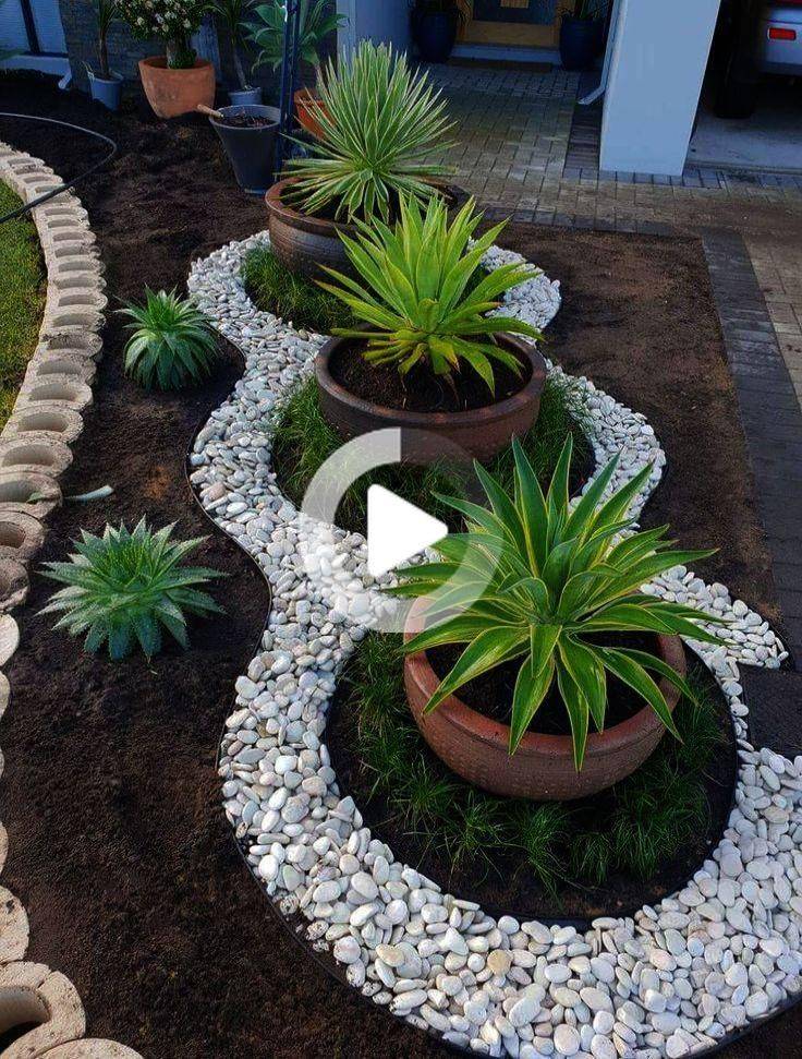 Simple Modern Rock Garden Design Ideas Front Yard