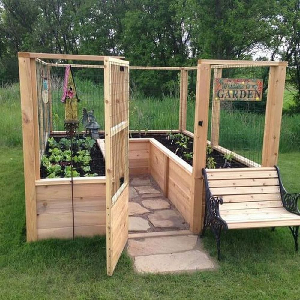 Raised Redwood Vegetable Garden Bed