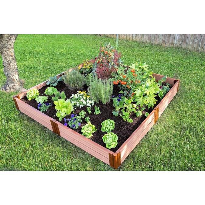In H Brown Raised Garden Bed