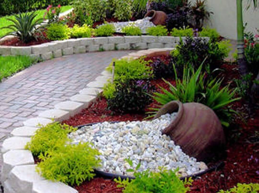 Charming Backyard Rock Decorating Ideas Topzdesigncom In