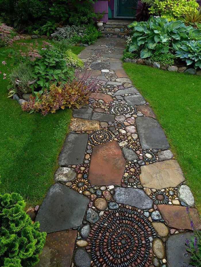 Patio Backyard Walkway Stepping Stones Recognizealeadercom