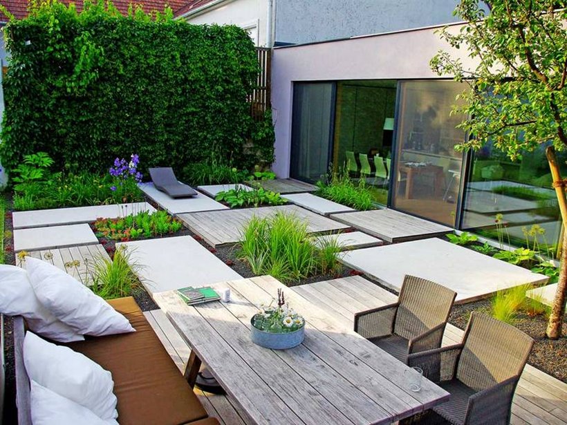 Contemporary Back Garden Small Garden Landscape Design
