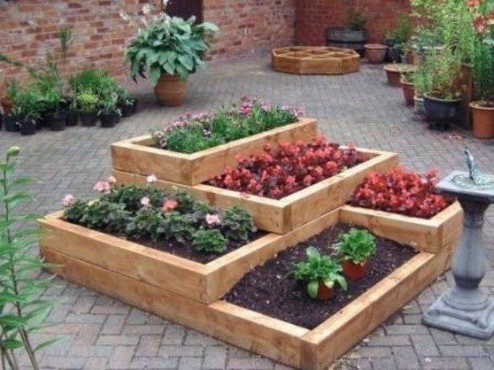 Two Raised Tiered Brick Garden