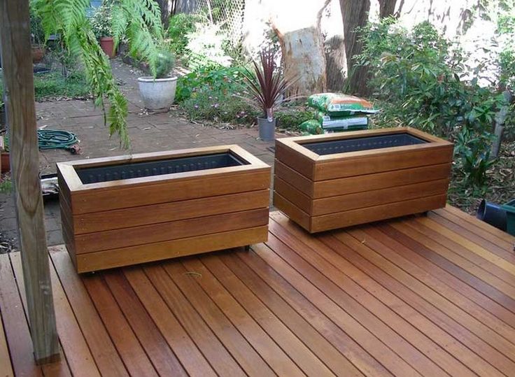 Wooden Deck Rail Planter Boxes