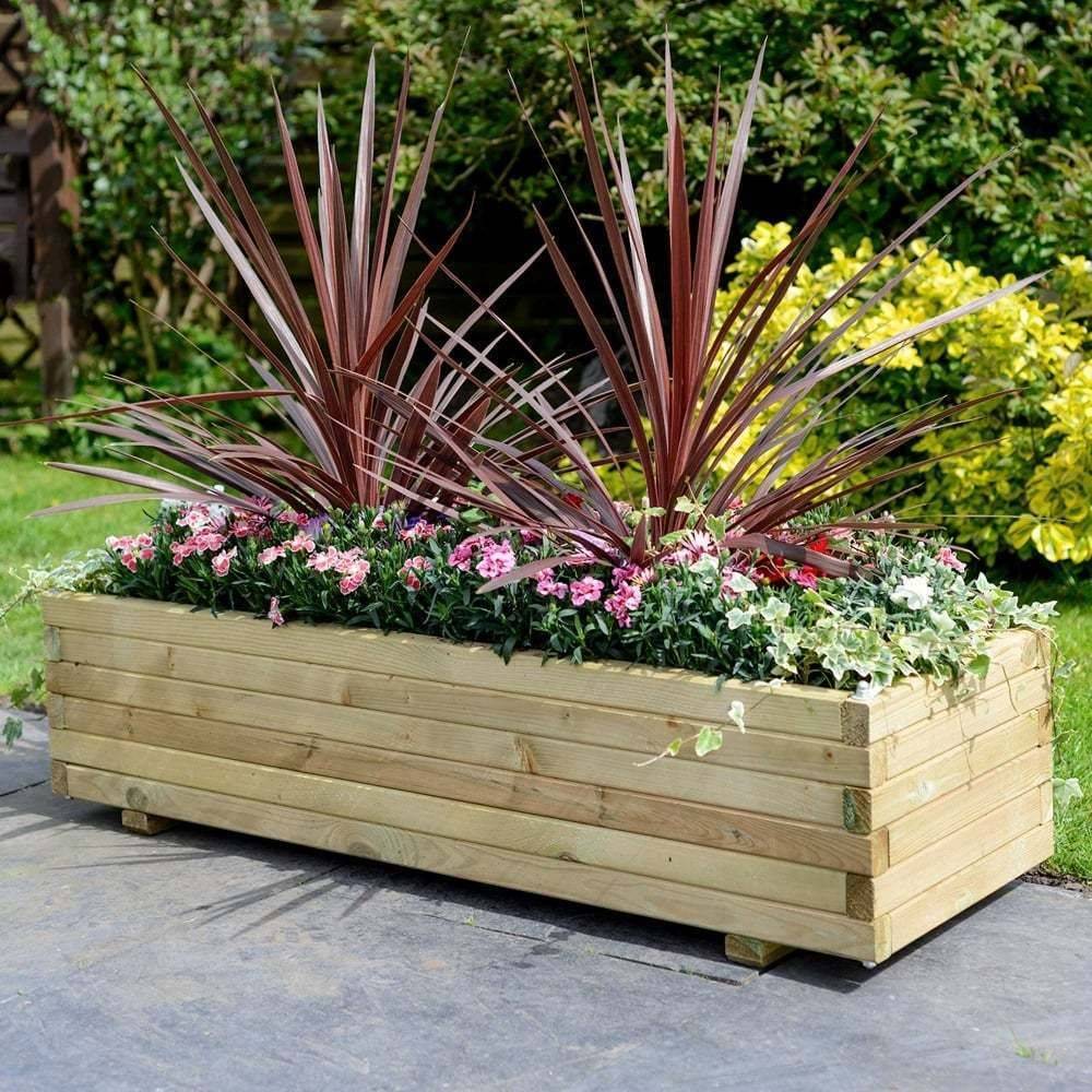 Metre Large Wooden Garden Trough