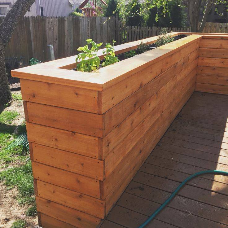 Rectangular Wooden Planter Boxes Garden Design Ideas