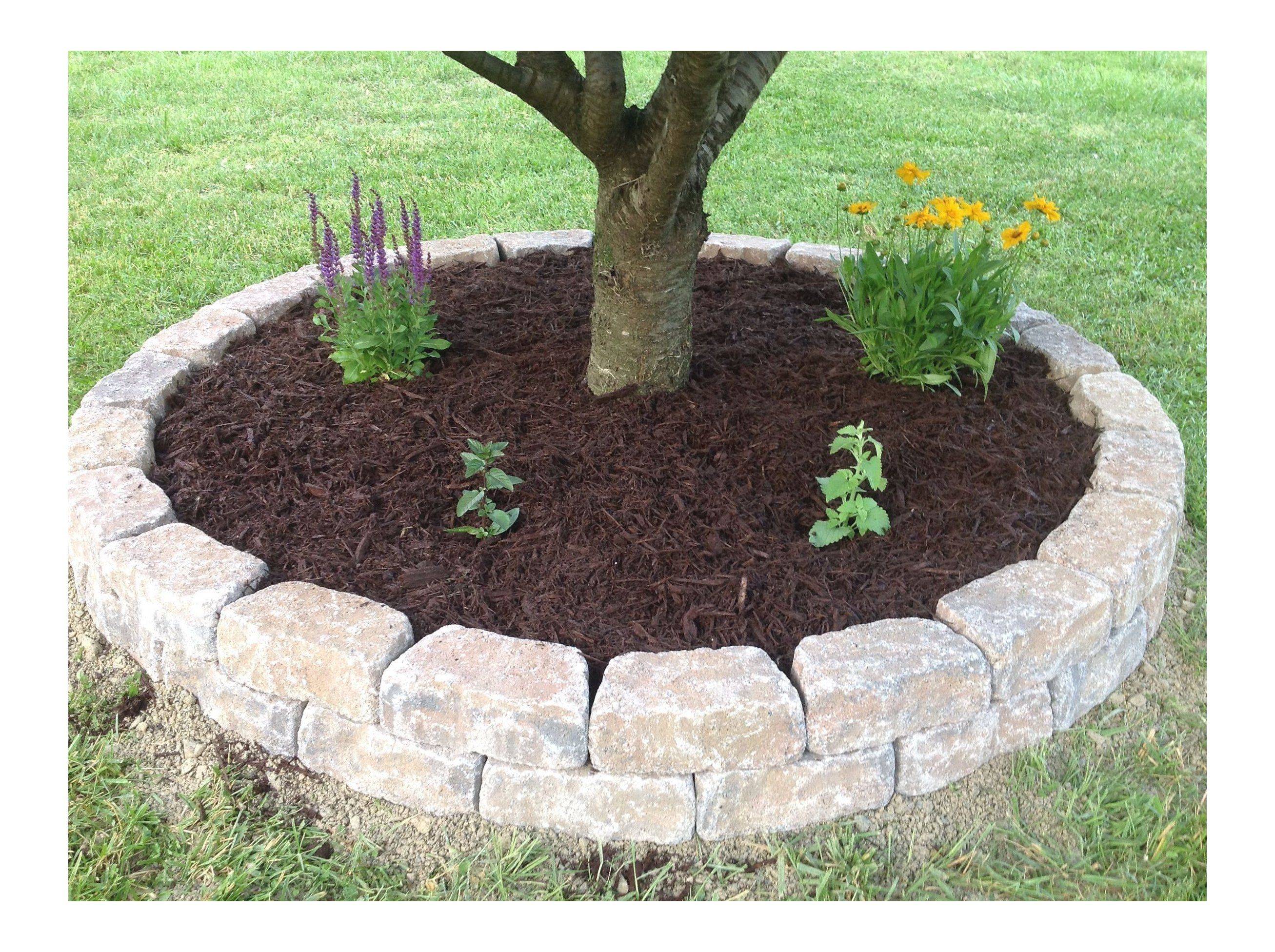 Beautiful Raised Flower Bed Stone Border