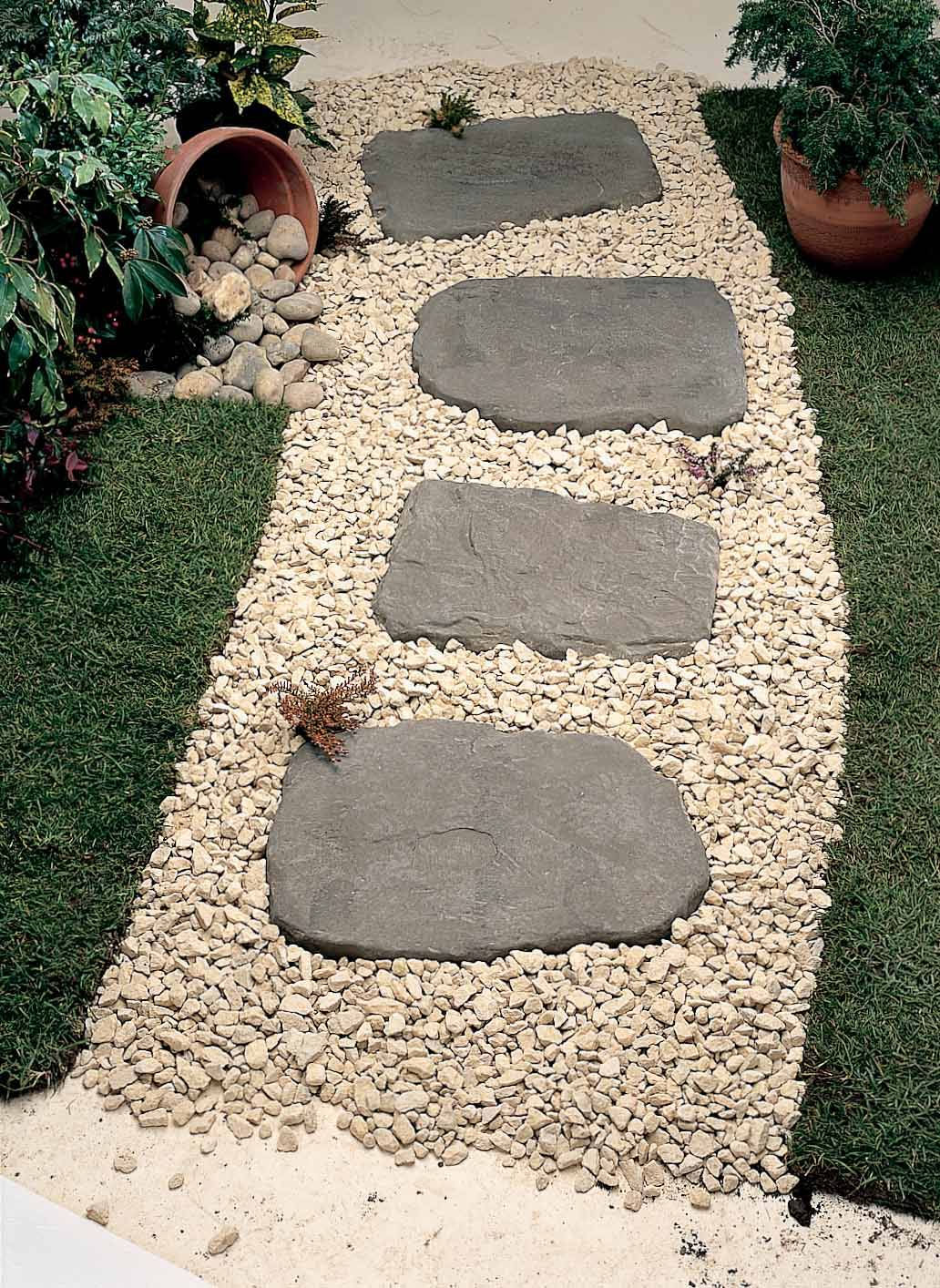 Stone Path Backyard Landscaping
