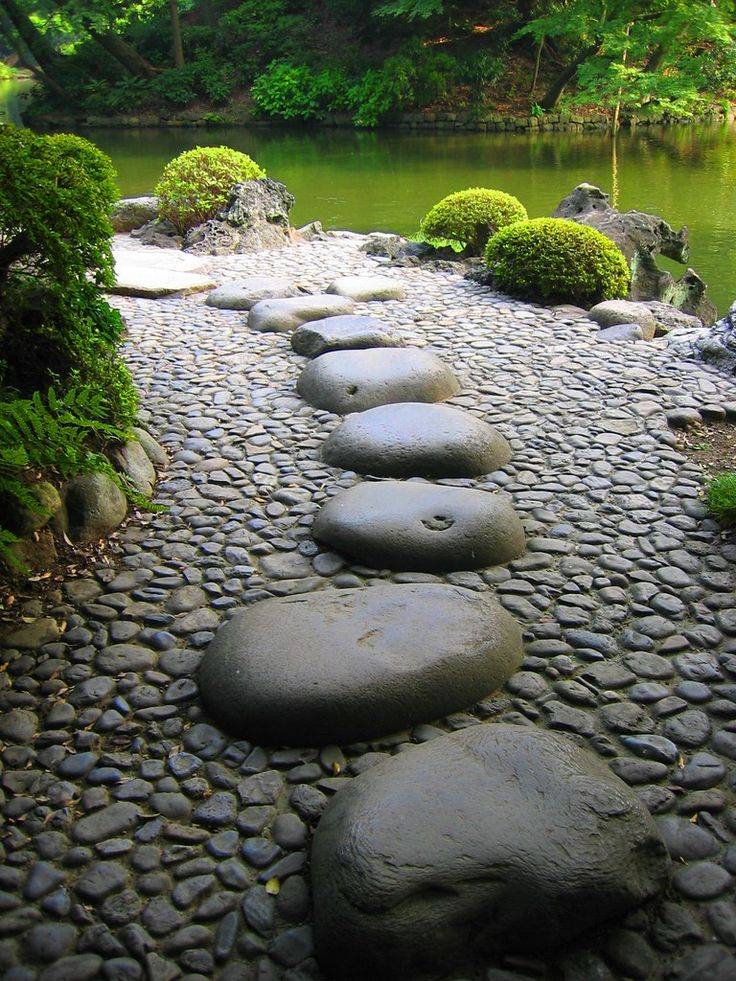 Stone Path Backyard Landscaping