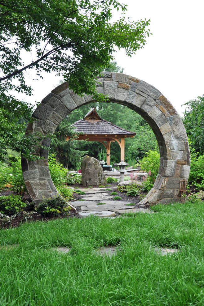 Entry Pergola Asian Landscape Seattle