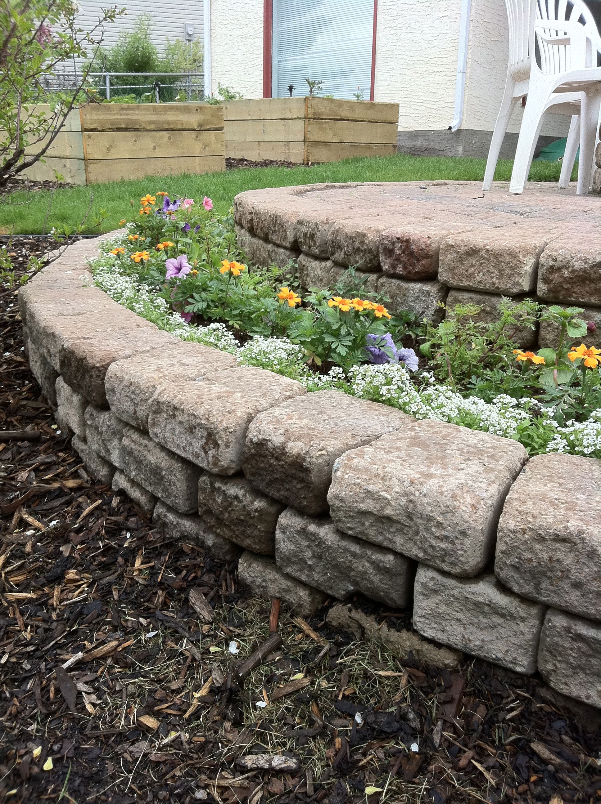 A Stacked Stone Flower Bed