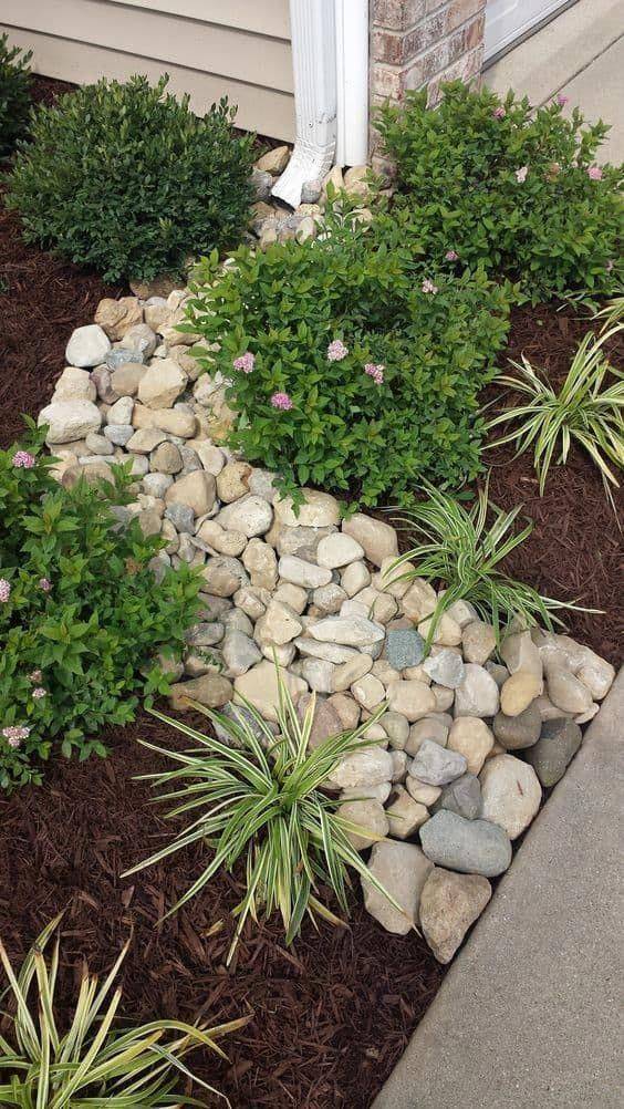 River Rock Flower Bed Designs Home Decorating Ideas