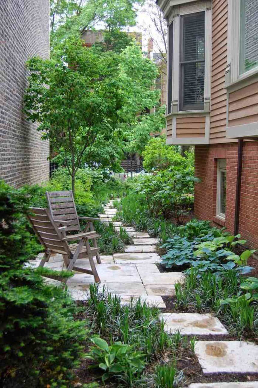 Narrow Side Yard Garden Design