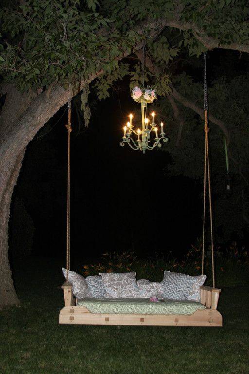 Beautiful Wooden Swings Quiet Corner