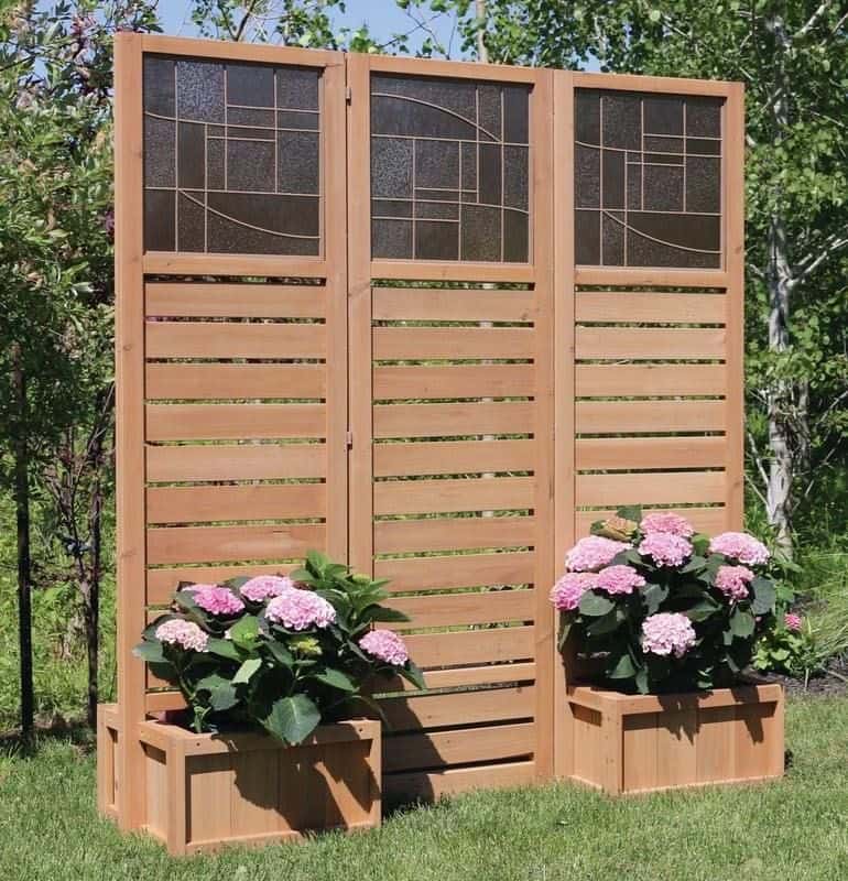 Outdoor Eucalyptus Configurable Privacy Screen Trellises