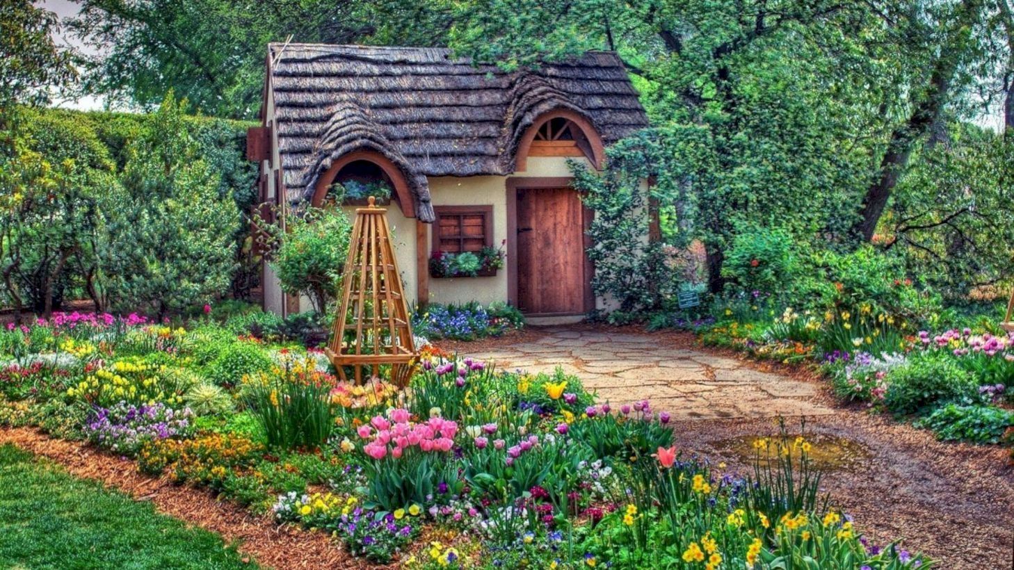 Storybook Cottage Garden Desktop Wallpapers Top Free Storybook