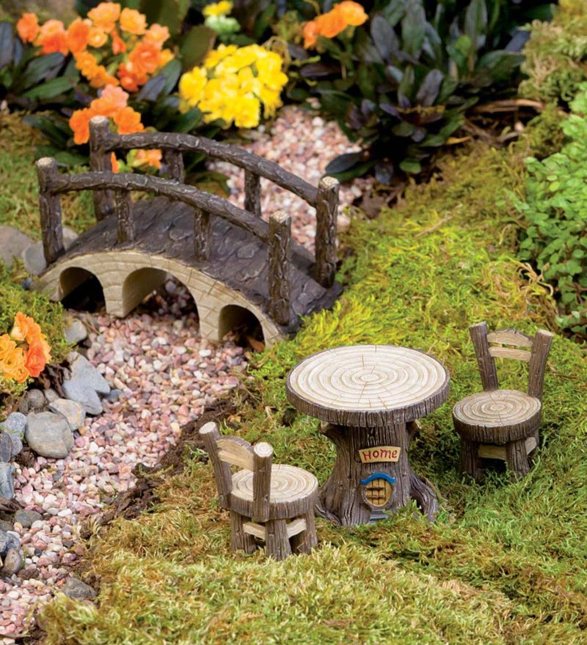 Miniature Fairy Garden Metal Furniture Set Plowhearth