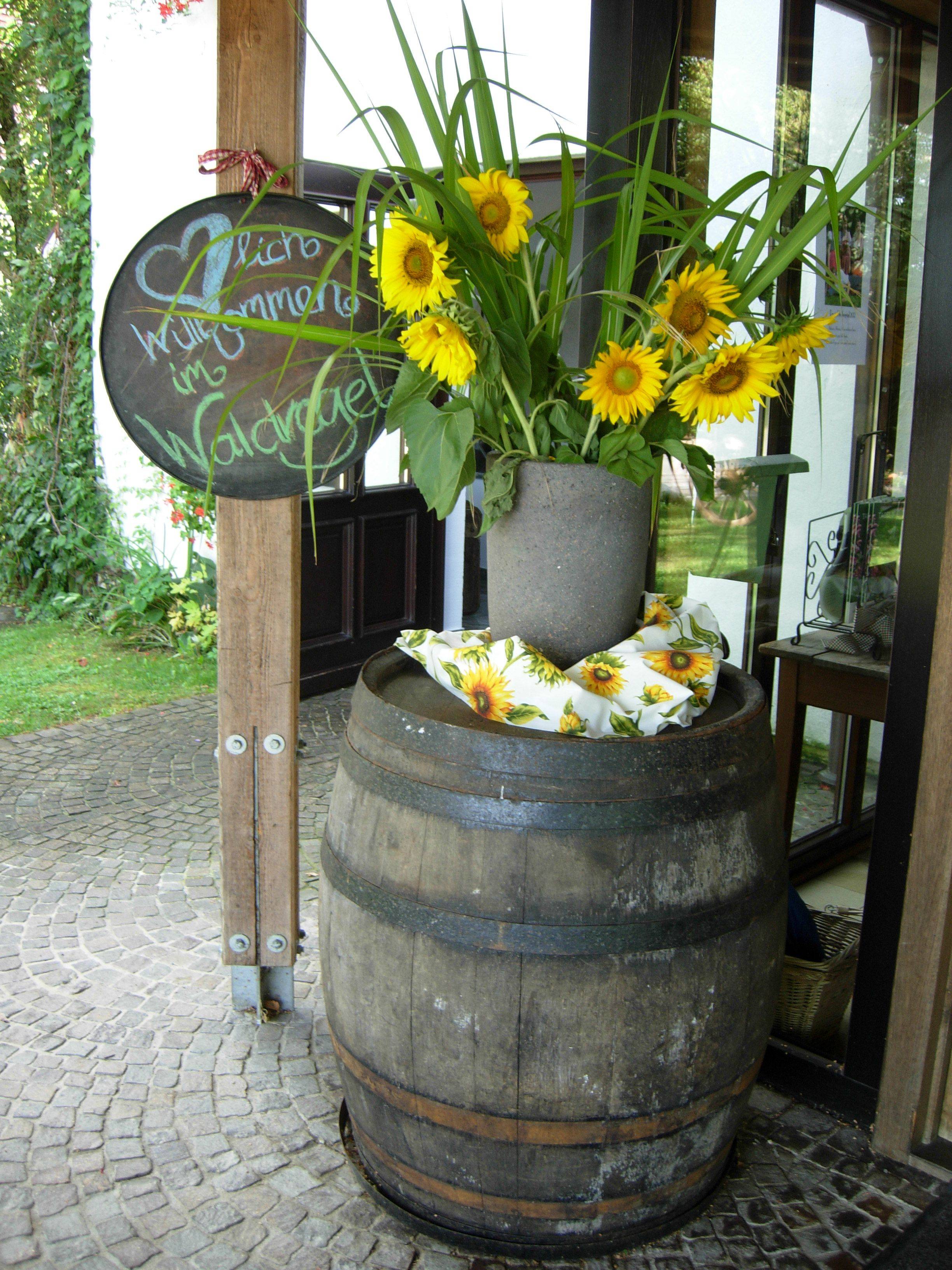 A Whiskey Barrel Planter
