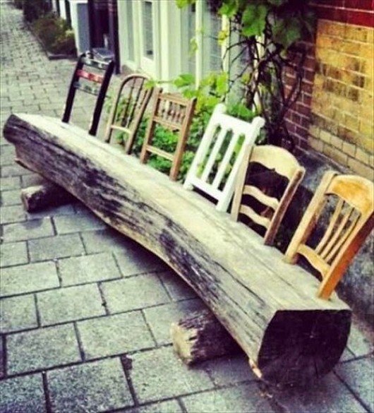 Wood Log Garden Seat