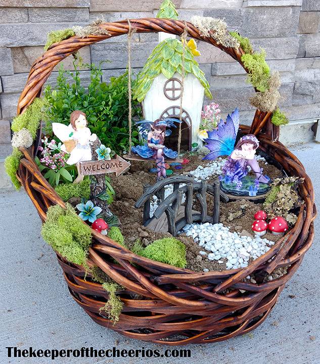 Easter Basket Fairy Garden
