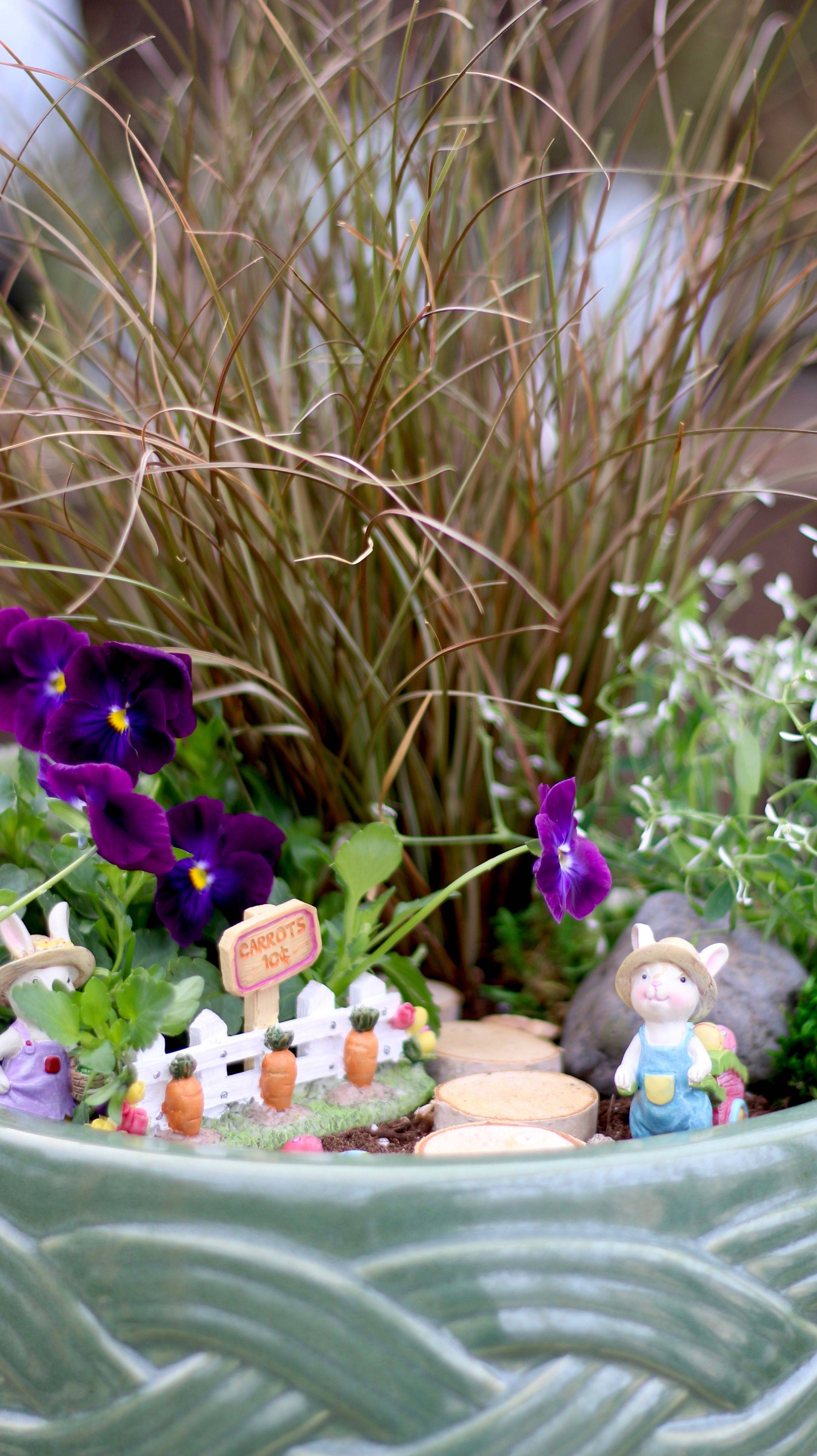 Easter Basket Fairy Garden