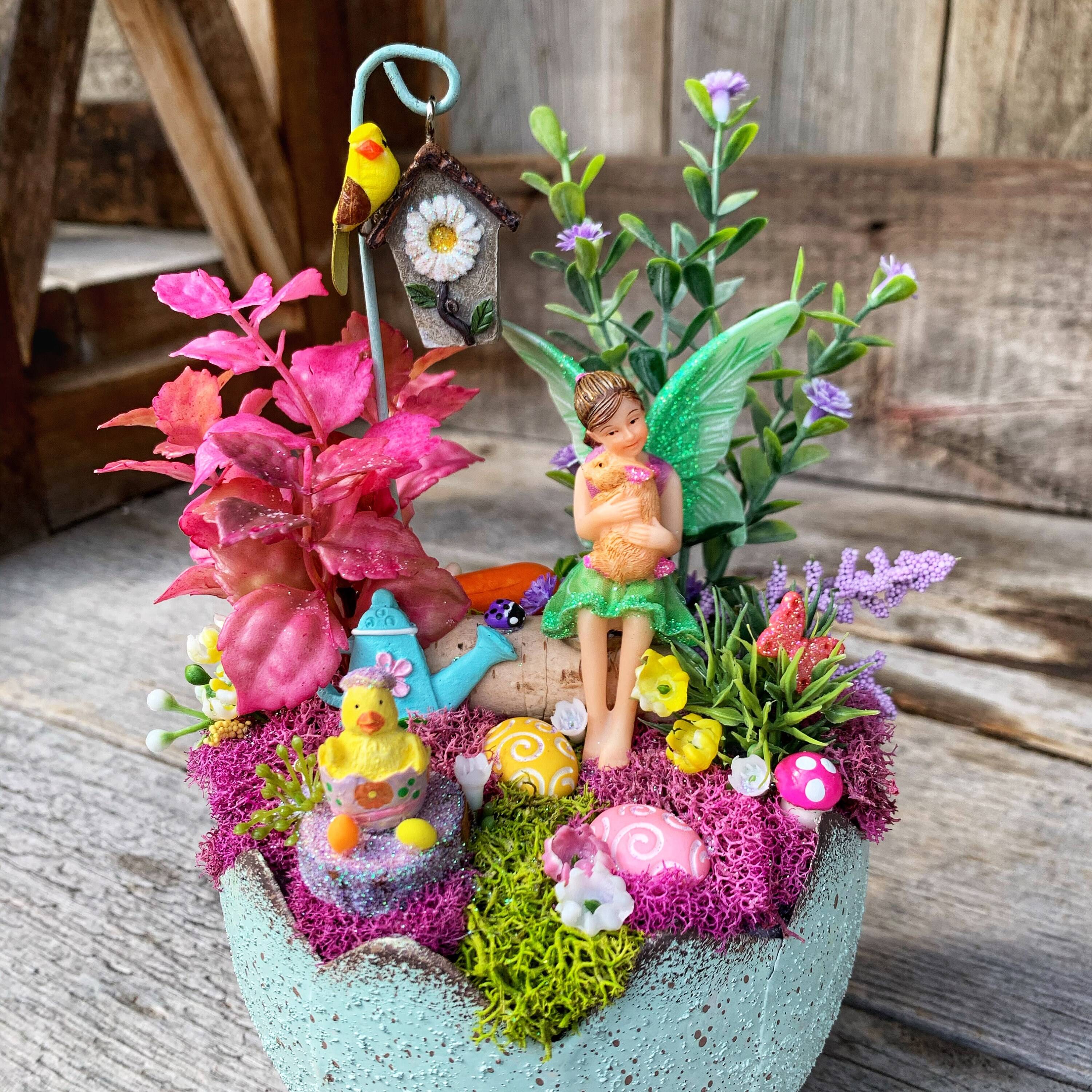 Easter Basket Fairy Garden