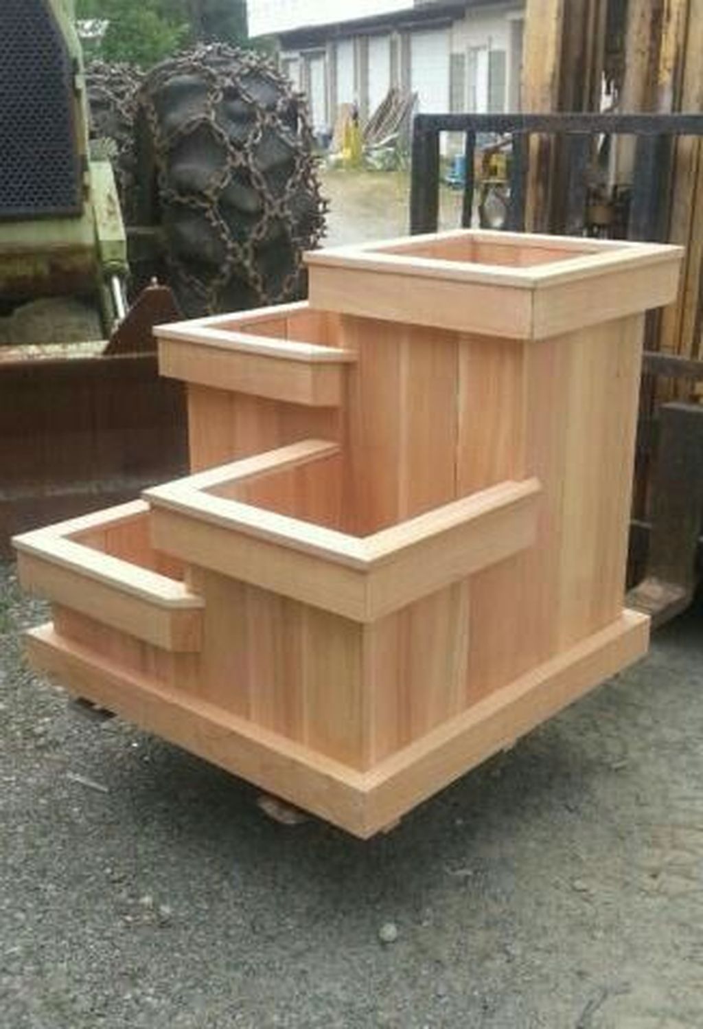 Rectangular Wooden Planter Boxes Garden Design Ideas