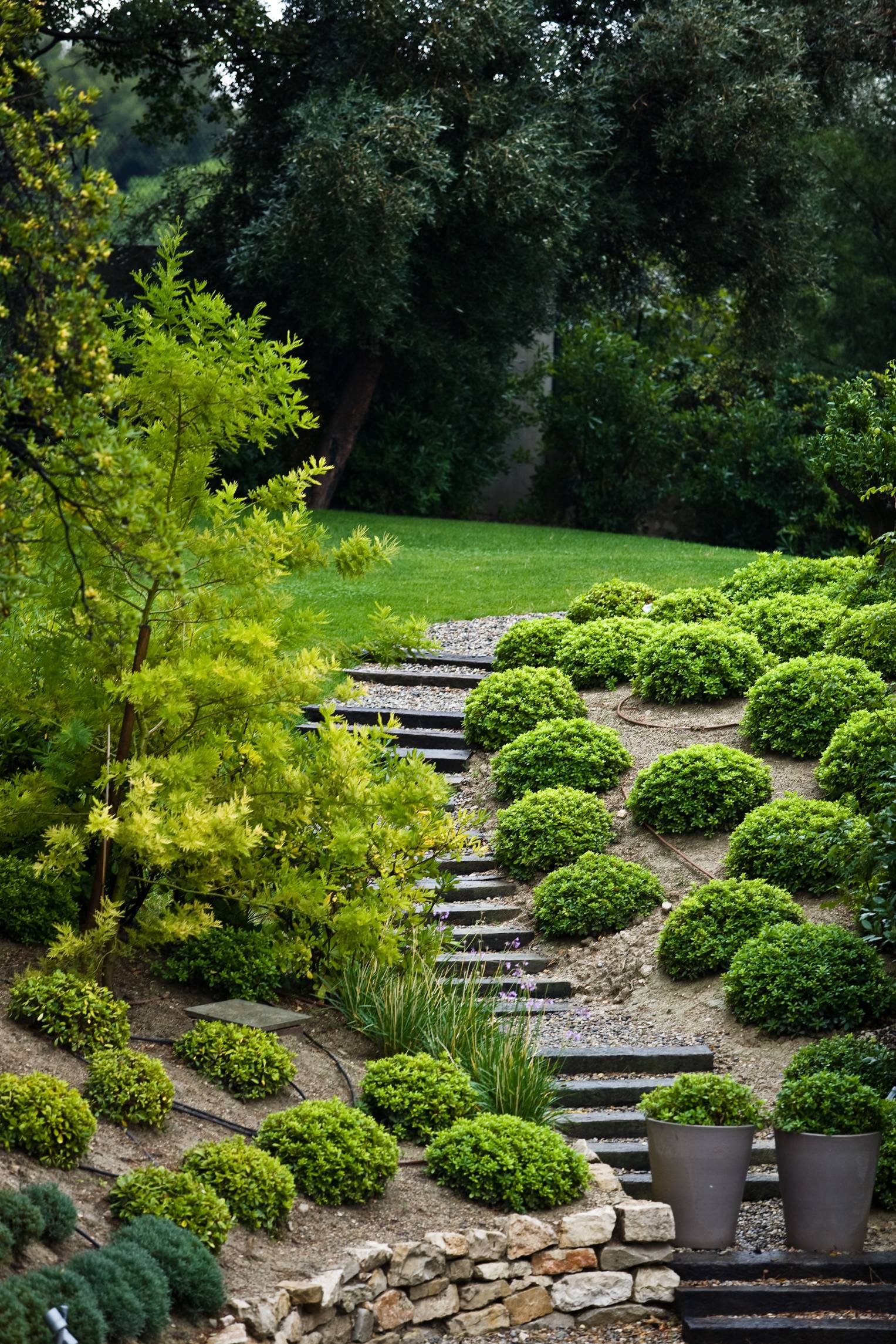 Hillside Terraced Landscape Patio Attractive Landscaping Ideas