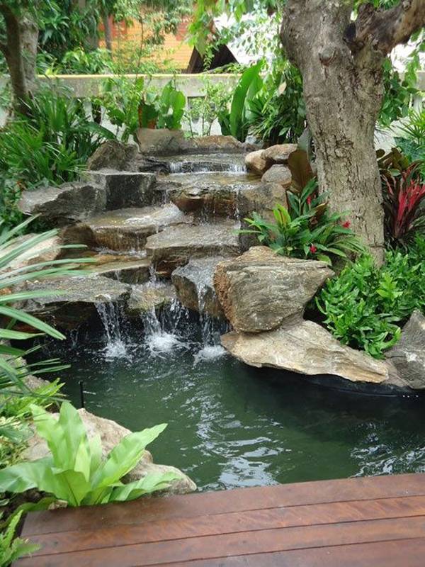 Small Waterfall Pond Landscaping For Backyard Decor Ideas