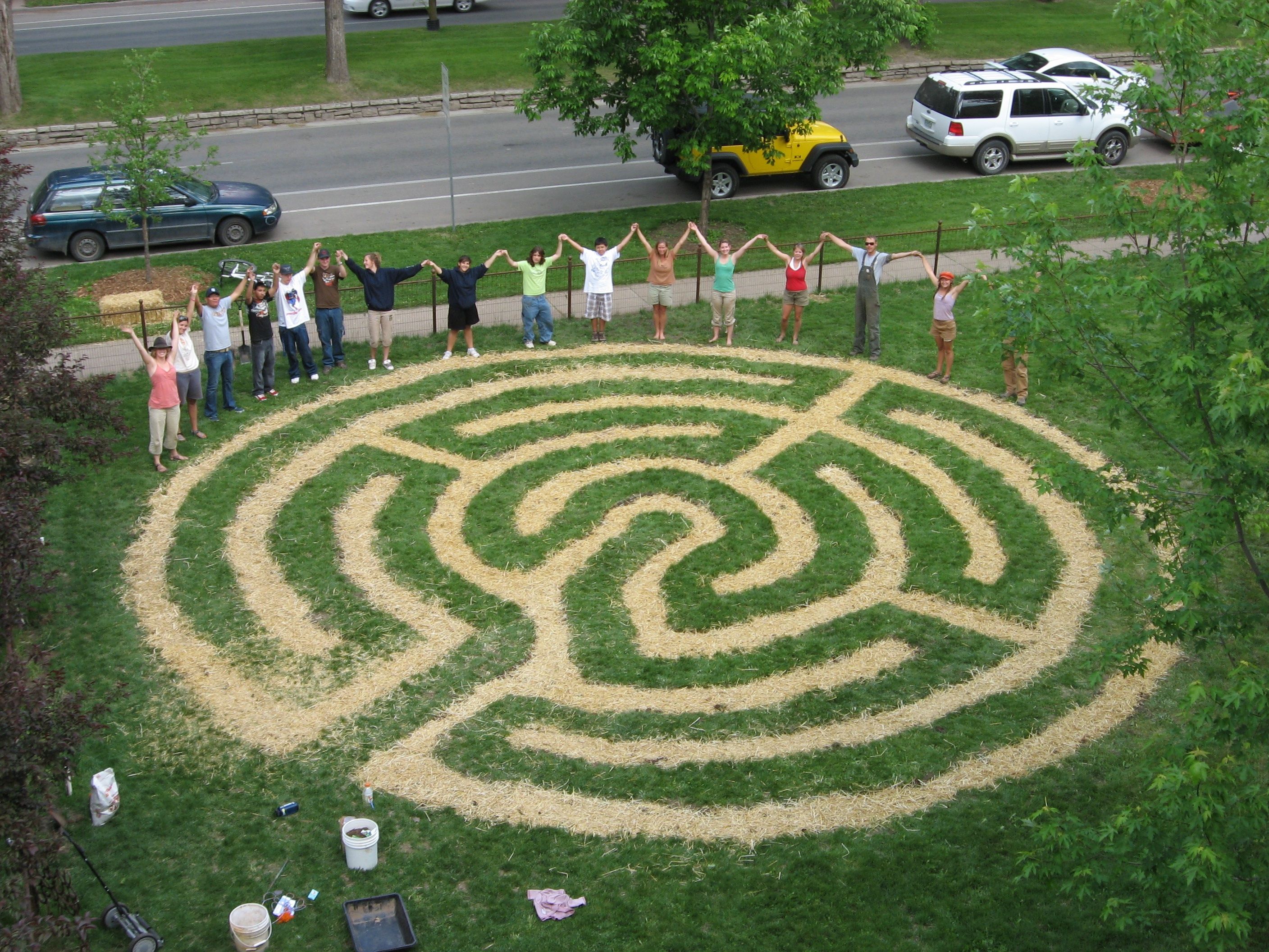 Spiral Walkway Labyrinth Garden