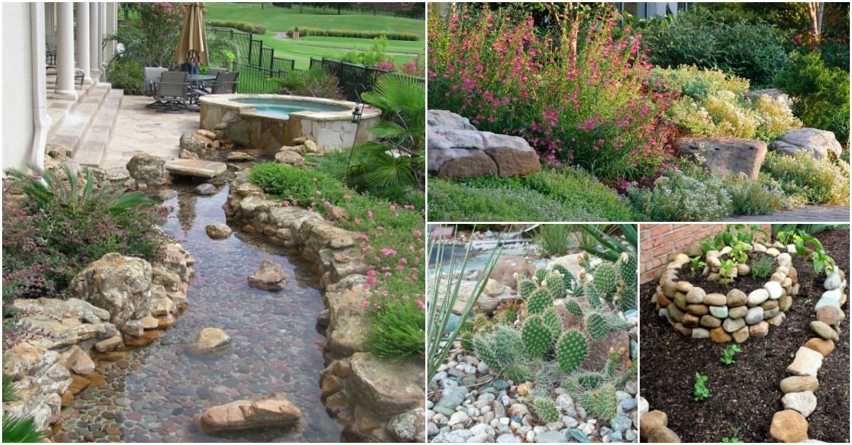 River Rock Garden Ideas