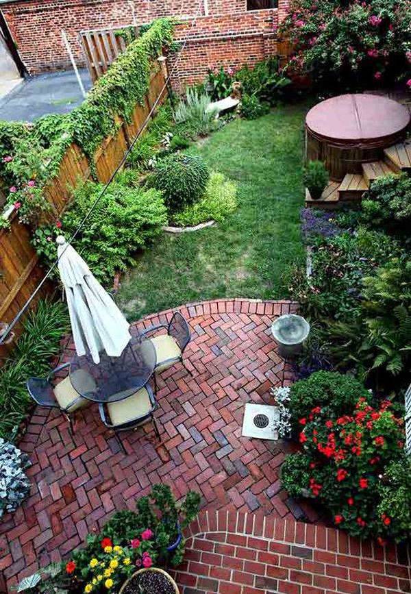 Narrow Small Yard Patio Hardscape Landscape Design