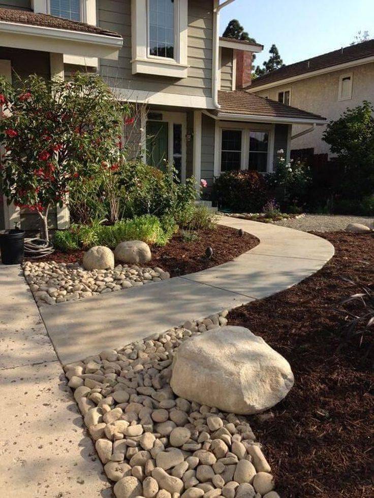 Modern White Stone Landscaping Ideas