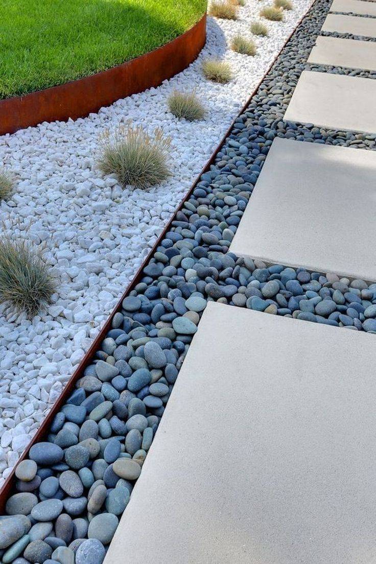 Modern White Stone Landscaping Ideas