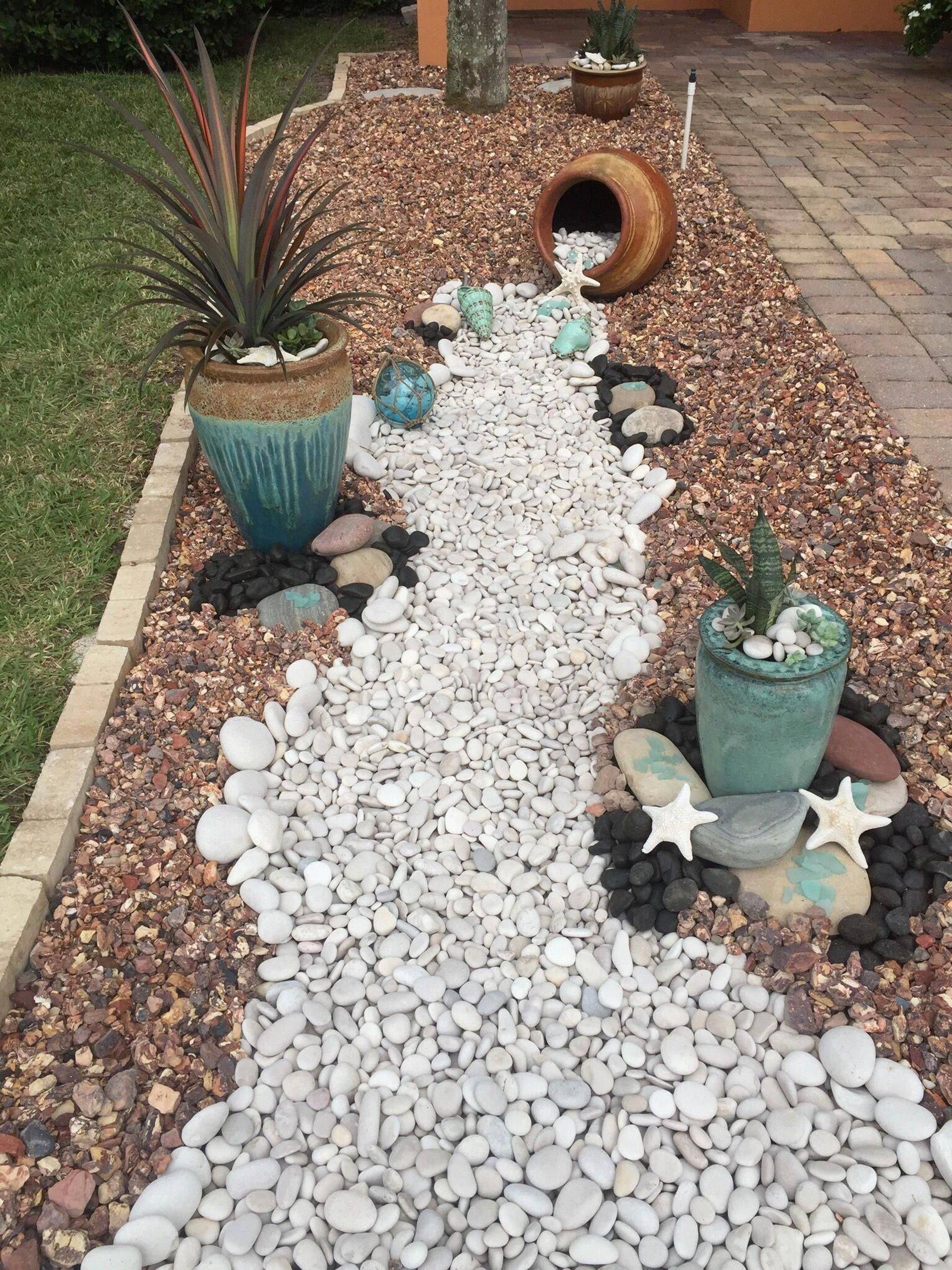 Modern White Stone Landscaping Ideas