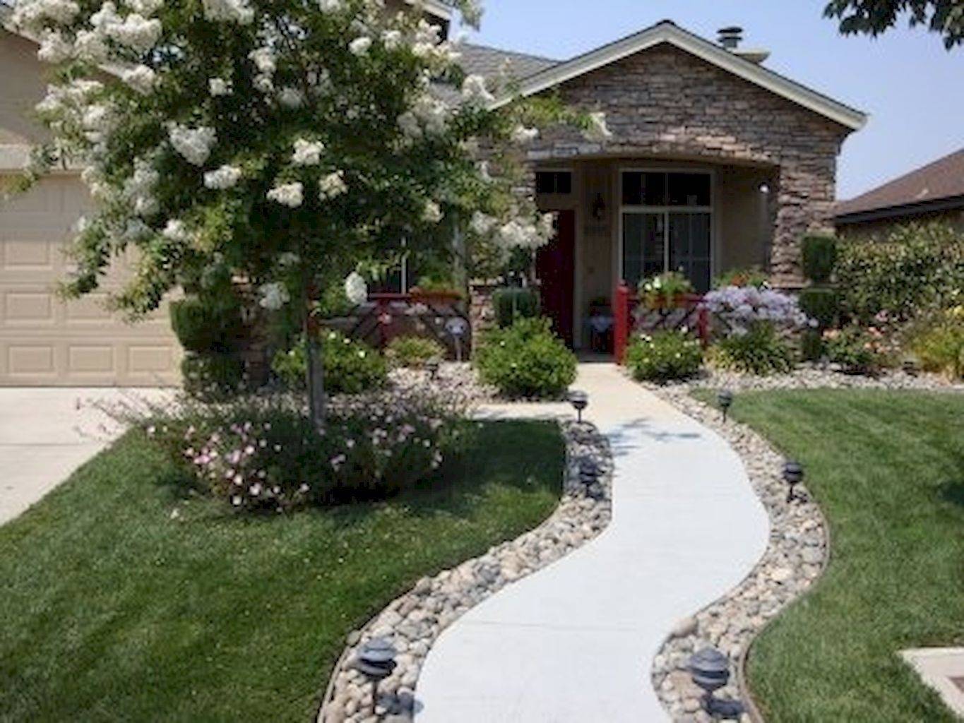 Custom Front Sidewalk Landscaping Ideas